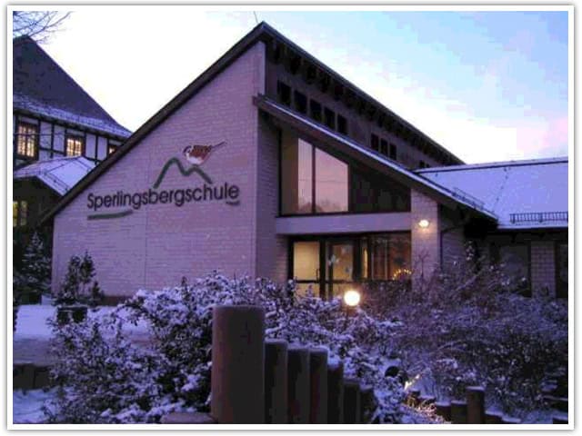 Auf dem Bild ist die Sperlingsbergschule von außen zu sehen