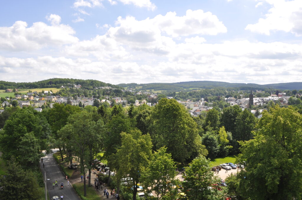 Vogelperspektive auf die Stadt Kirchberg